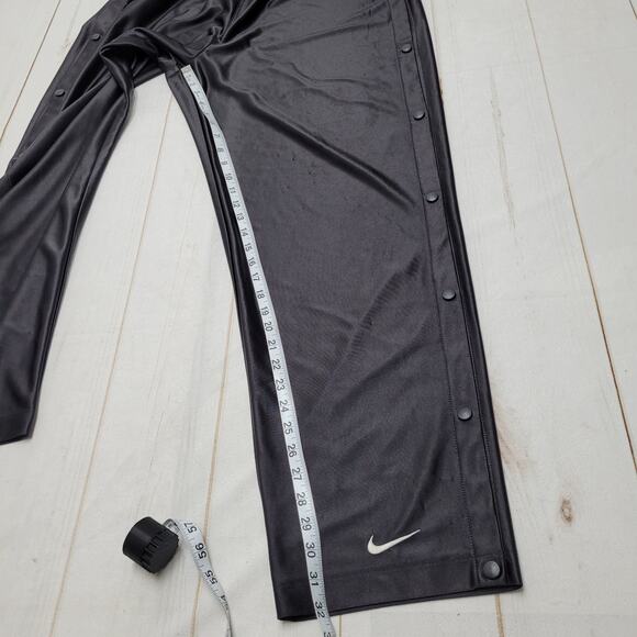 Vintage Nike tear away snap leg black straight track pants Y2k - Picture 3 of 8